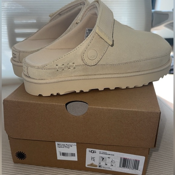 UGG WOMEN’S GOLDENSTAR SLIP ON SLINGBACK CLOG IN PALE BUTTERCUP SIZE 7 - Picture 4 of 5